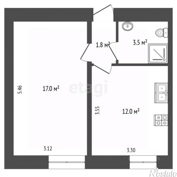 1-комн квартира ул 22 Партсъезда, 35,  д. 35