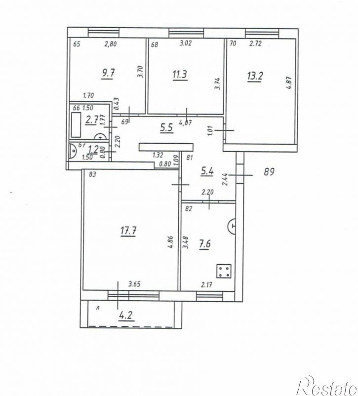 4-комн квартира Батайская улица, 9