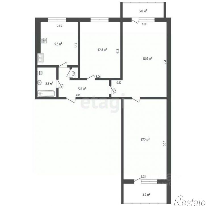 3-комн квартира ул Стара Загора, 224,  д. 224