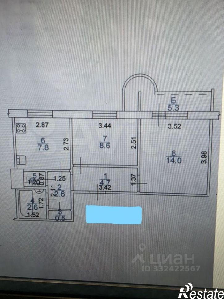 2-комн квартира ул Хасановская, 34,  д. 34