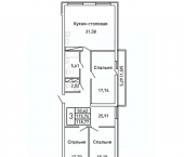 3-комн, 118 кв м, этаж 24/25 Московское шоссе, 11