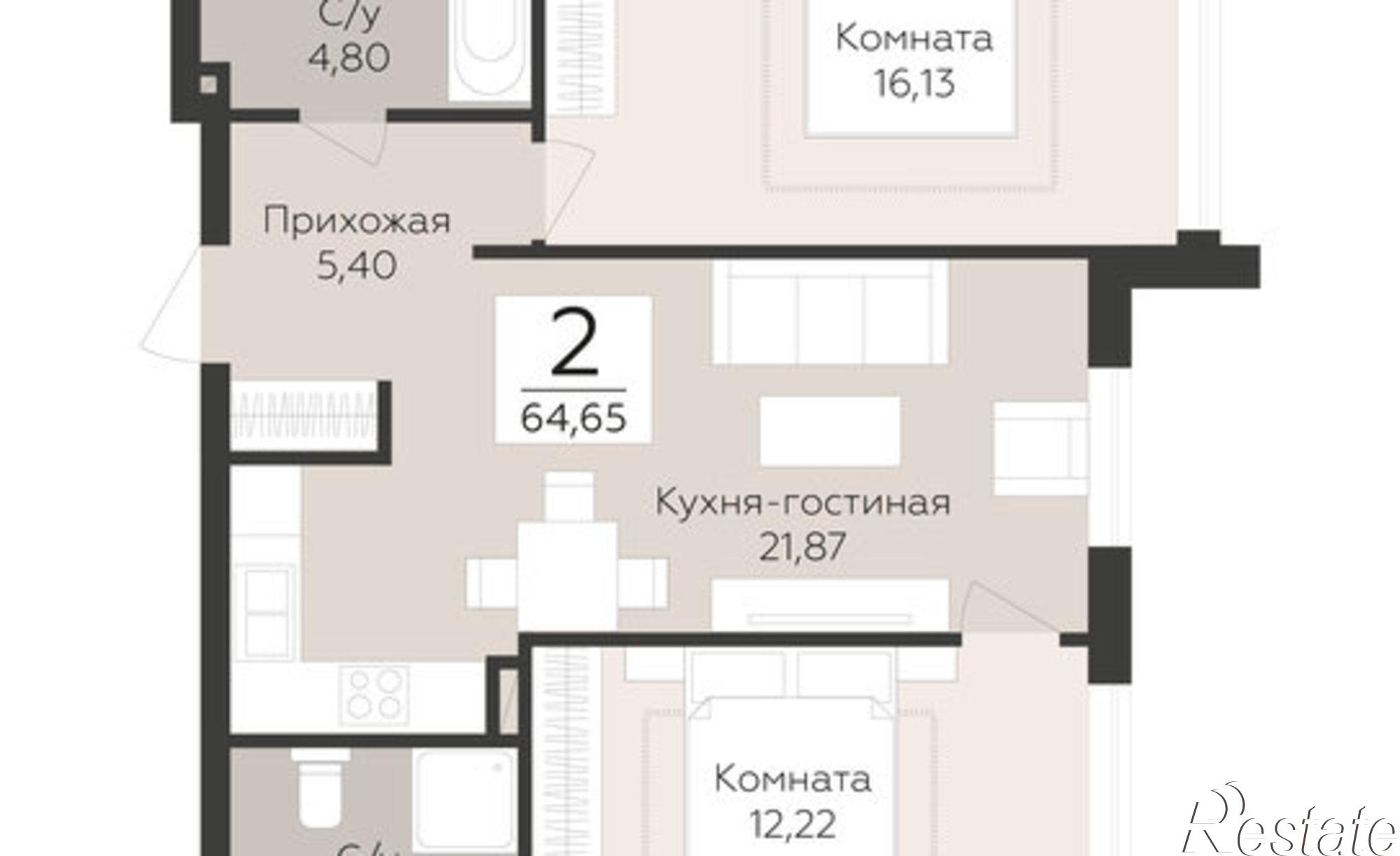 Купить квартиру за 11 666 100 рублей на лн Третья, 4
