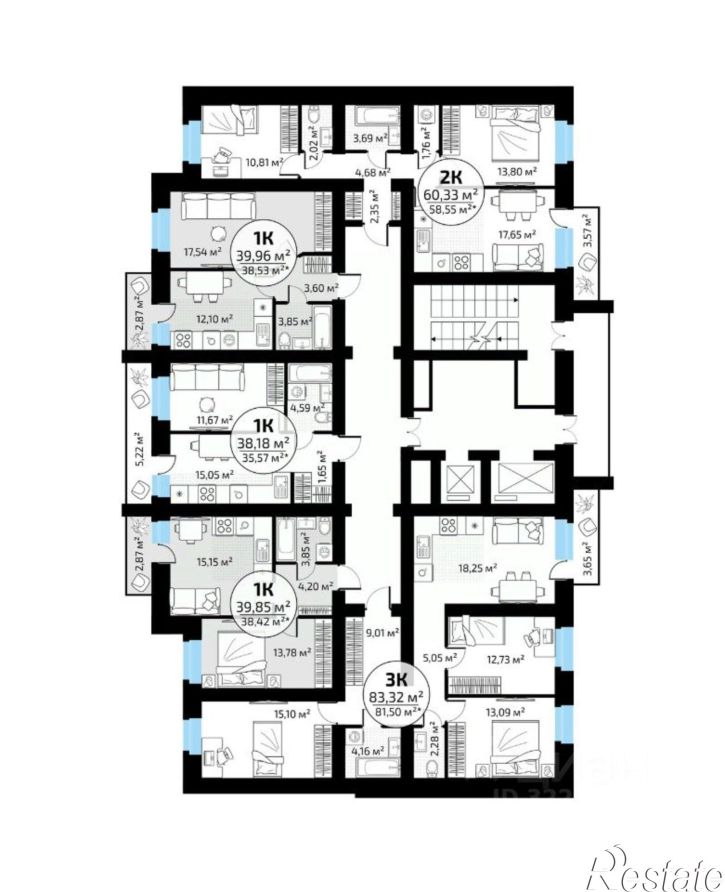 1-комн квартира в новом доме 1-й кв-л, 50,  д. 50