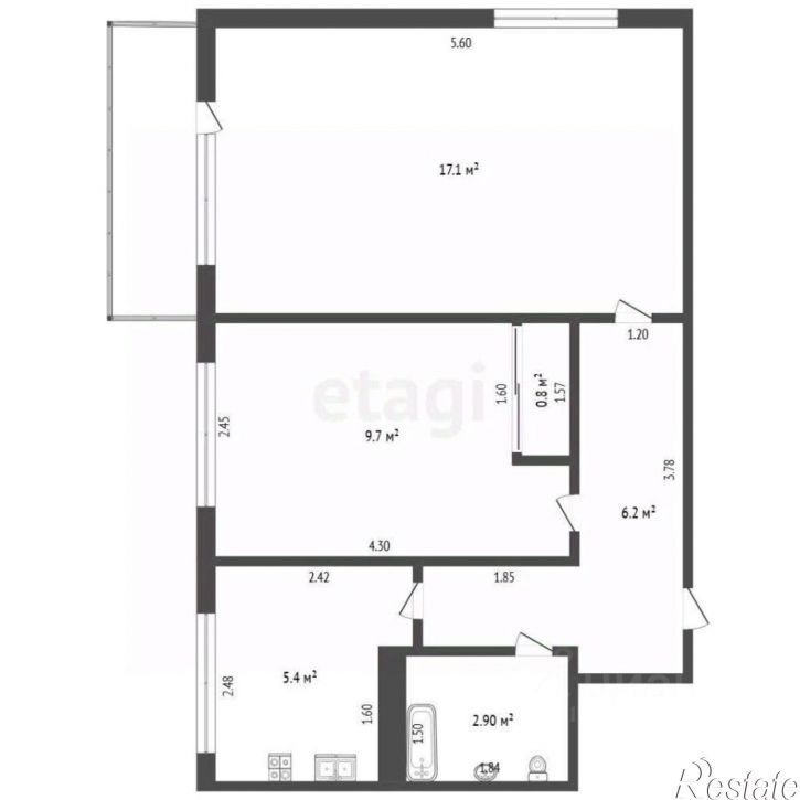 2-комн квартира пр-кт Карла Маркса, 414,  д. 414