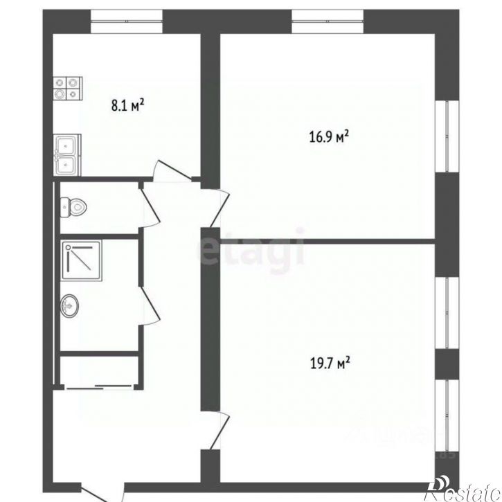 2-комн квартира ул Чернореченская, 8 7,  д. 8 7,  к. 7