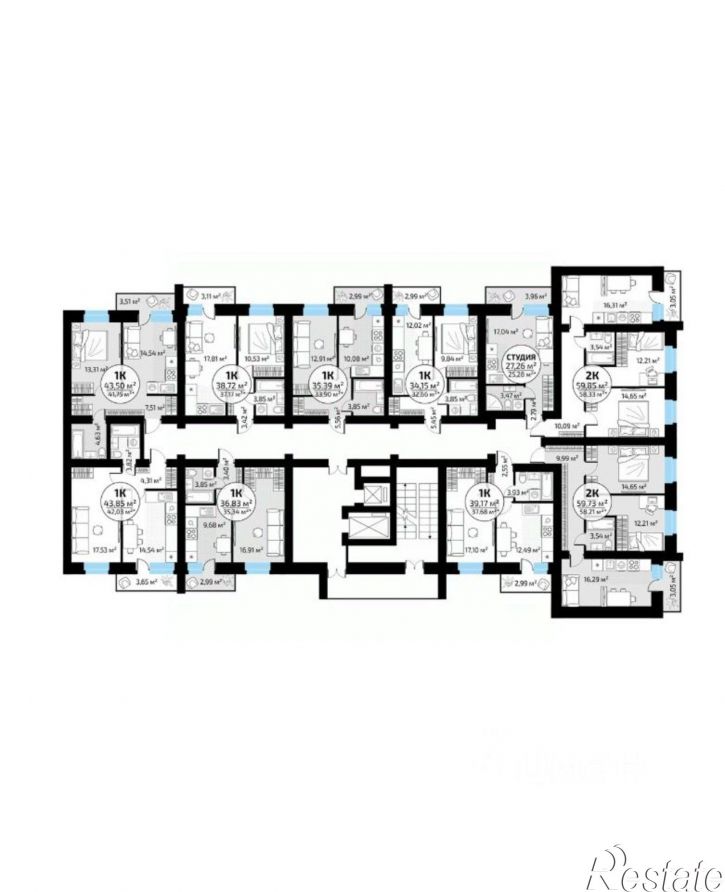 1-комн квартира в новом доме 1-й кв-л, 50,  д. 50