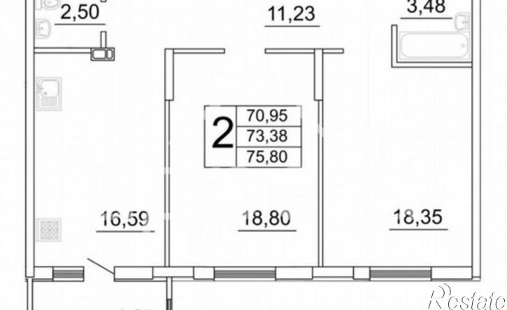 2-комн квартира пр-д 3-й, 3,  д. 3