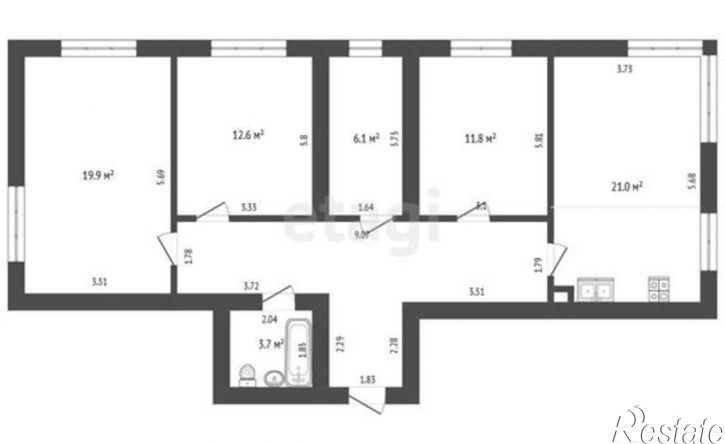 4-комн квартира ул Радиальная 8-я, 17,  д. 17