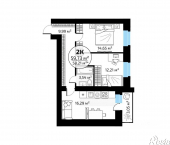 2-комн, 59 кв м, этаж 10/18 1-й кв-л, 50