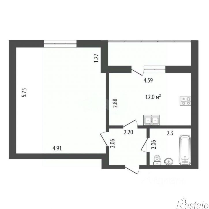 1-комн квартира ул Ерошевского, 31,  д. 31