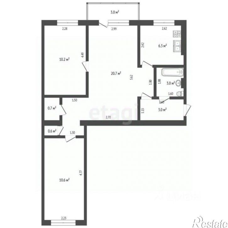 3-комн квартира ул Гагарина, 89,  д. 89