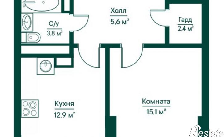 1-комн квартира ул Ново-Садовая, 106 80,  д. 106 80,  к. 80