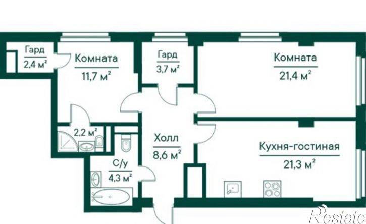 2-комн квартира ул Ново-Садовая, 106 80,  д. 106 80,  к. 80