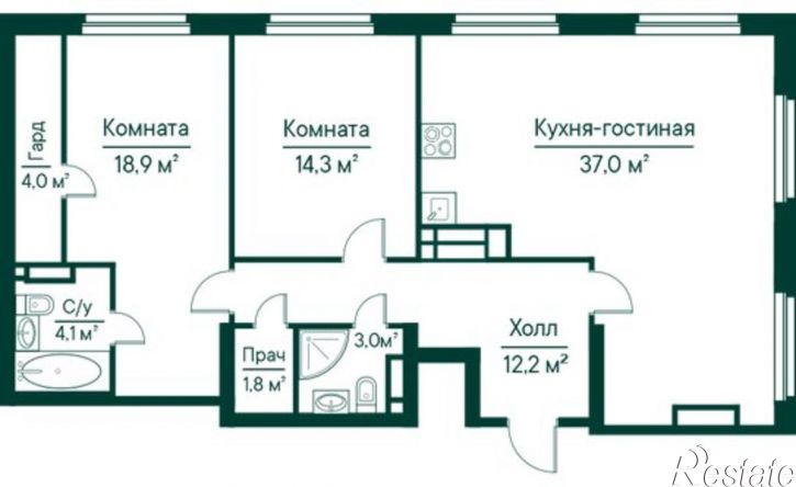 2-комн квартира ул Ново-Садовая, 106 80,  д. 106 80,  к. 80