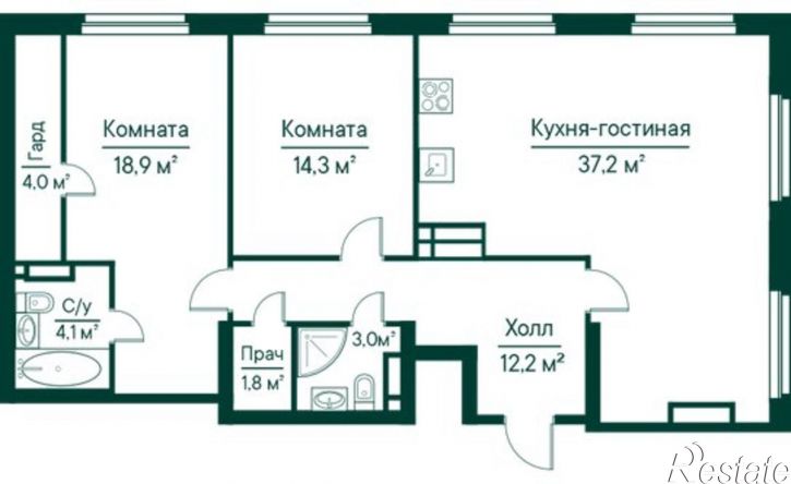 2-комн квартира ул Ново-Садовая, 106 80,  д. 106 80,  к. 80