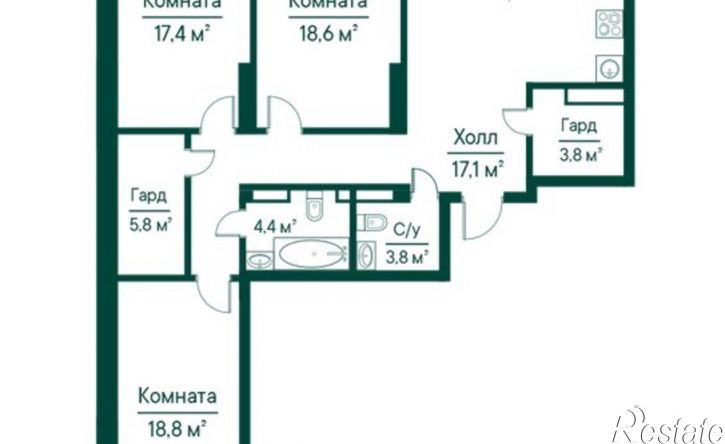 3-комн квартира ул Ново-Садовая, 106 80,  д. 106 80,  к. 80