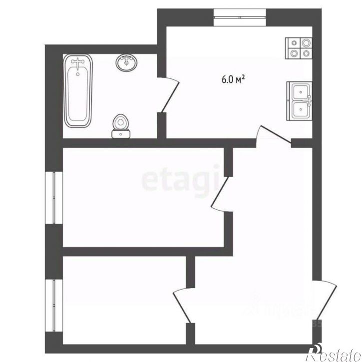 2-комн квартира ул Дальняя, 6,  д. 6