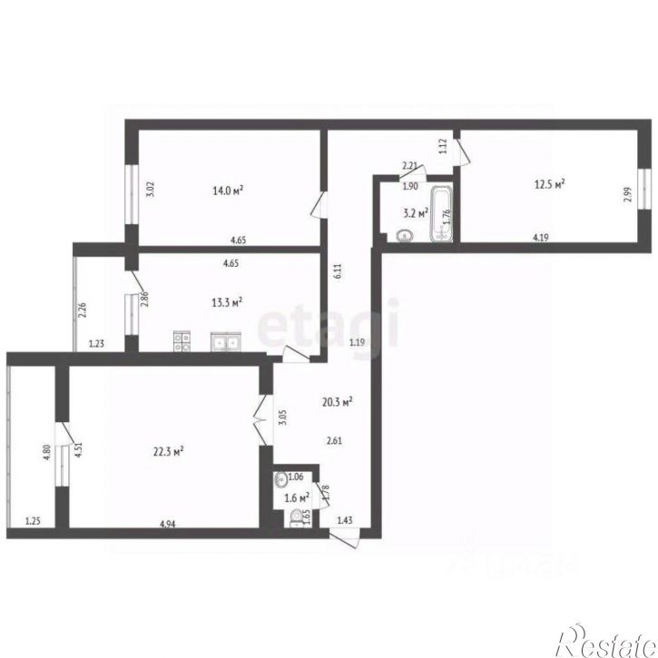 3-комн квартира ул Вилоновская, 84,  д. 84