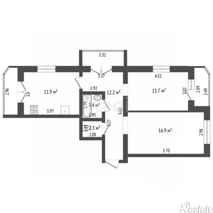 2-комн квартира ул Мяги, 24А,  д. 24А