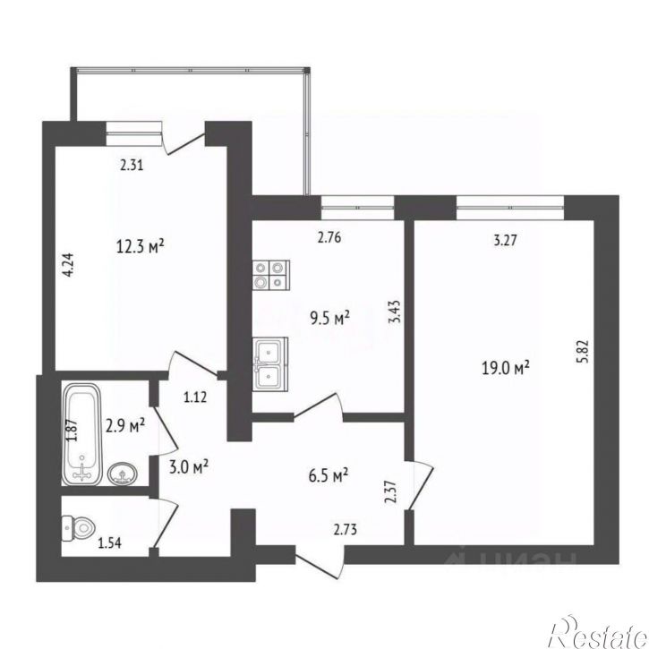 2-комн квартира улица Венцека, 19,  д. 19