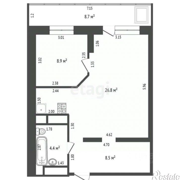 1-комн квартира улица Советской Армии, 238А,  д. 238А