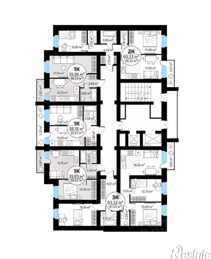 1-комн квартира в новом доме 1-й кв-л, 50,  д. 50