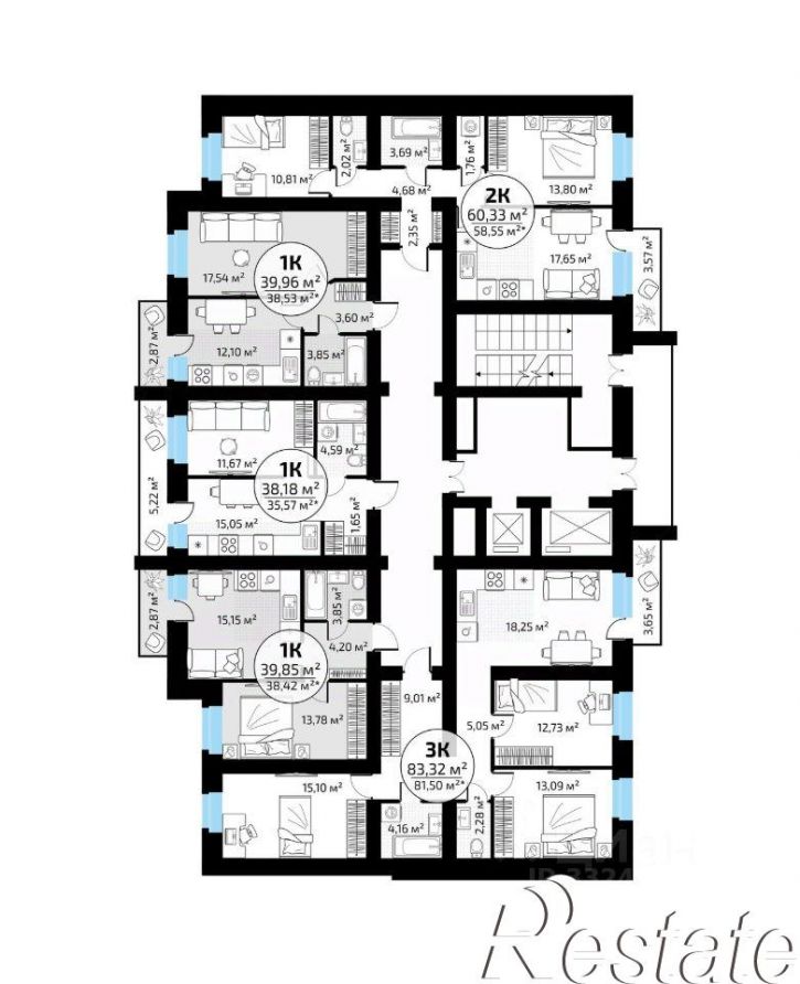 2-комн квартира в новом доме 1-й кв-л, 50,  д. 50