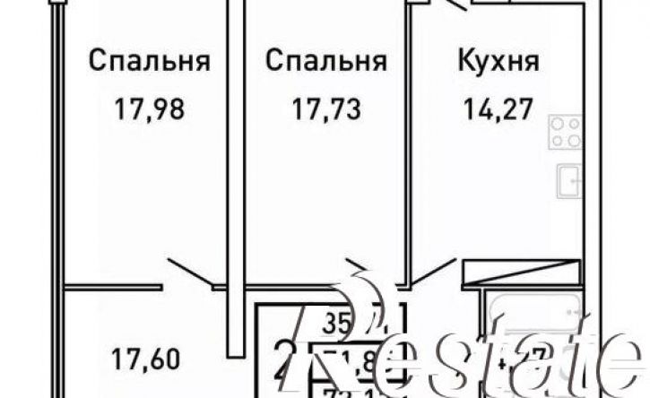 2-комн квартира Московское шоссе, 9,  д. 9