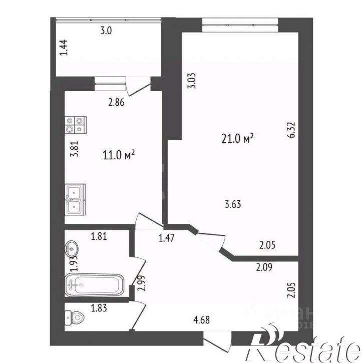 1-комн квартира улица Советской Армии, 181 к6А,  д. 181 к6А