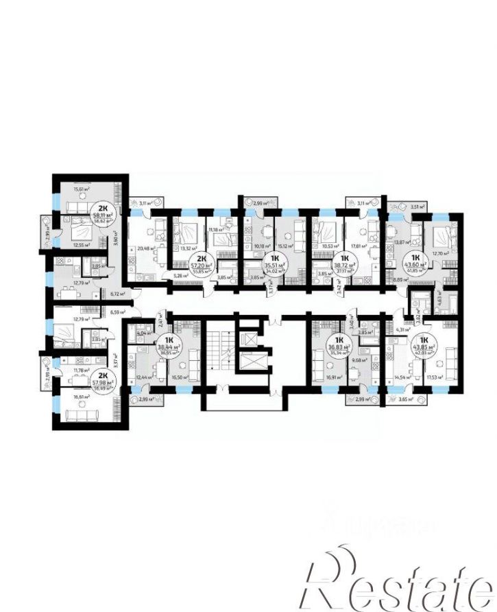 1-комн квартира в новом доме 1-й кв-л, 50,  д. 50