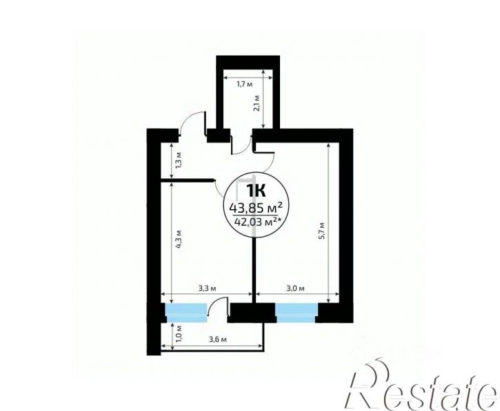 1-комн квартира в новом доме 1-й кв-л, 50,  д. 50