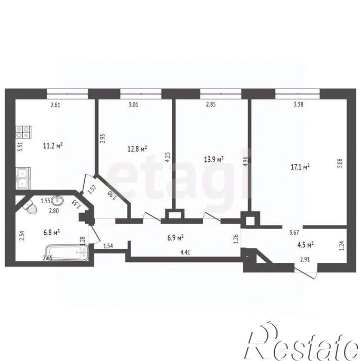 3-комн квартира Самарская улица, 203,  д. 203
