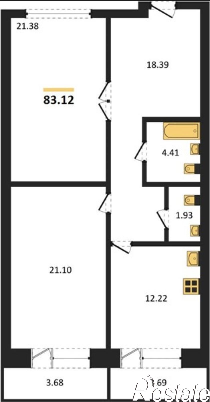 Купить квартиру за 8 469 930 рублей на 3-й квартал, 8