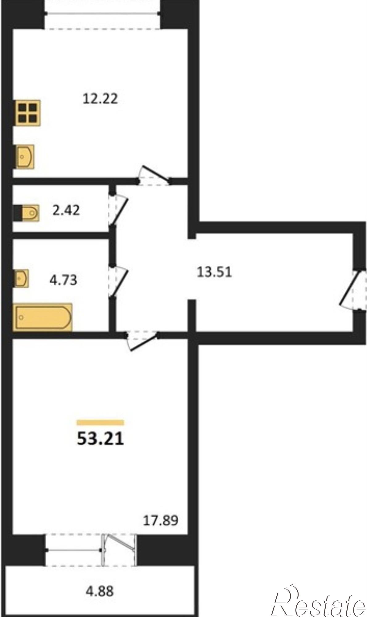 Купить квартиру за 6 495 340 рублей на 3-й квартал, 8