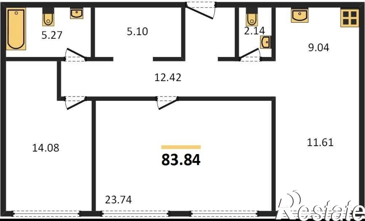 Купить квартиру за 8 384 000 рублей на Поселковая улица, 3