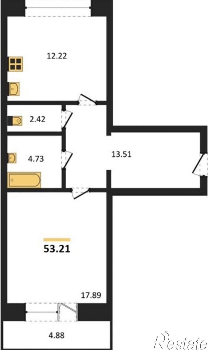 1-комн квартира в новом доме 3-й квартал, 8
