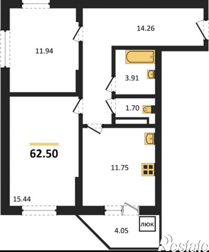 2-комн квартира в новом доме Московское шоссе 18-й километр, 55