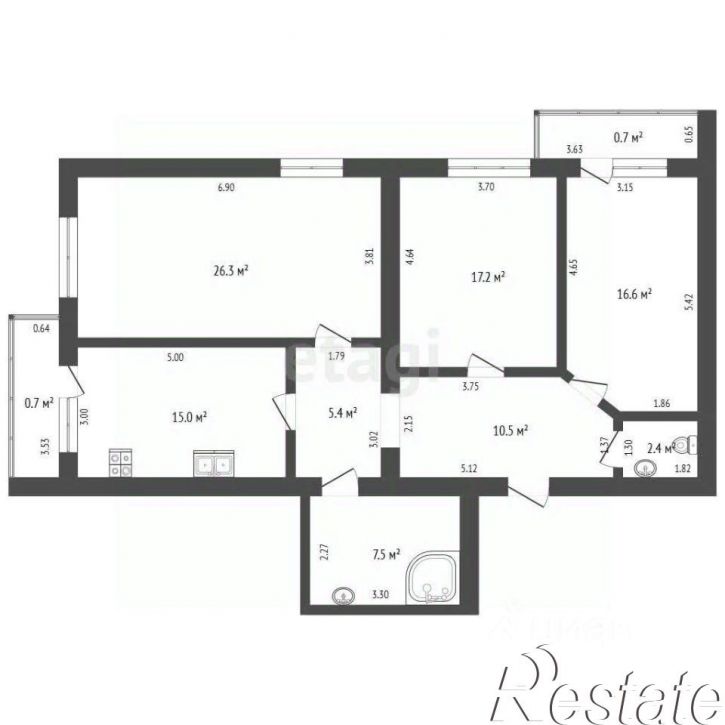 3-комн квартира Ташкентская улица, 135Б,  д. 135Б