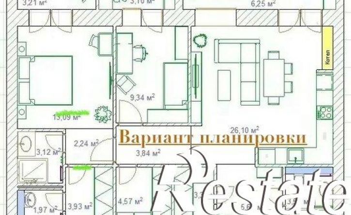 3-комн квартира 3-я просека, 100,  д. 100