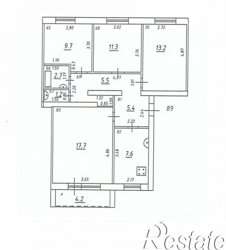 4-комн квартира Батайская улица, 9,  д. 9