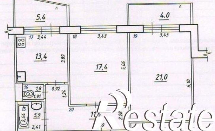 2-комн квартира улица Егорова, 20,  д. 20