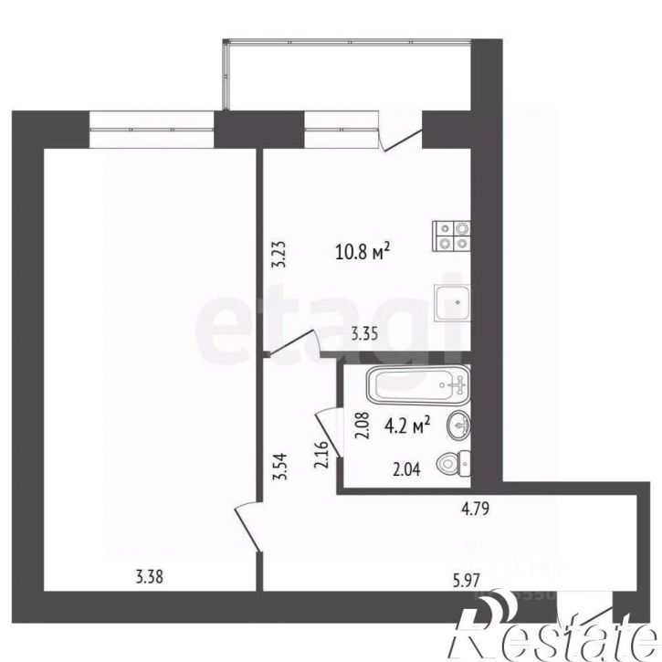 1-комн квартира Киевская улица, 13,  д. 13