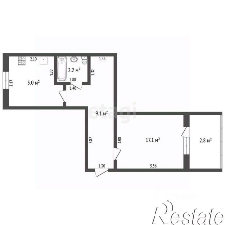 1-комн квартира переулок Штамповщиков, 1,  д. 1