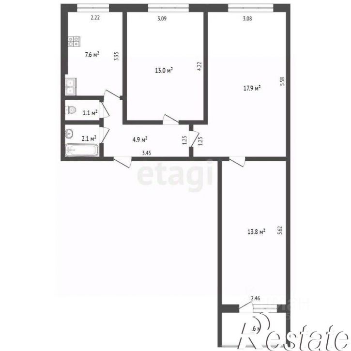 3-комн квартира проспект Карла Маркса, 394,  д. 394