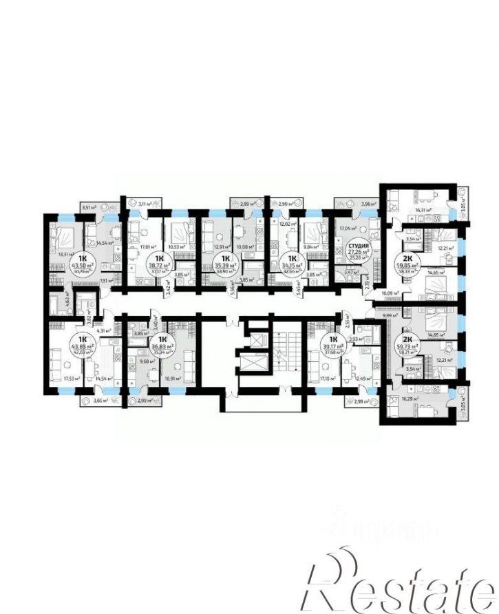 1-комн квартира в новом доме 1-й кв-л, 50,  д. 50
