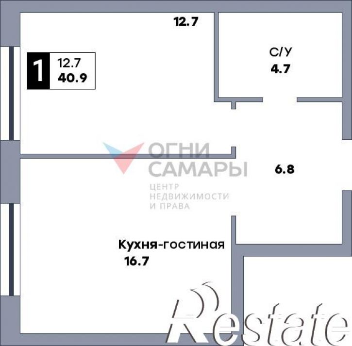 1-комн квартира в новом доме Солнечная улица