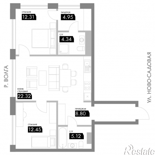 Продажа 2-комн квартиры Ново-Садовая улица, 106