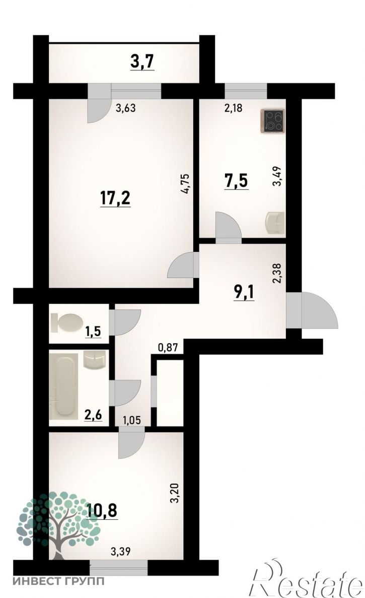 2-комн квартира Советской Армии улица, 201