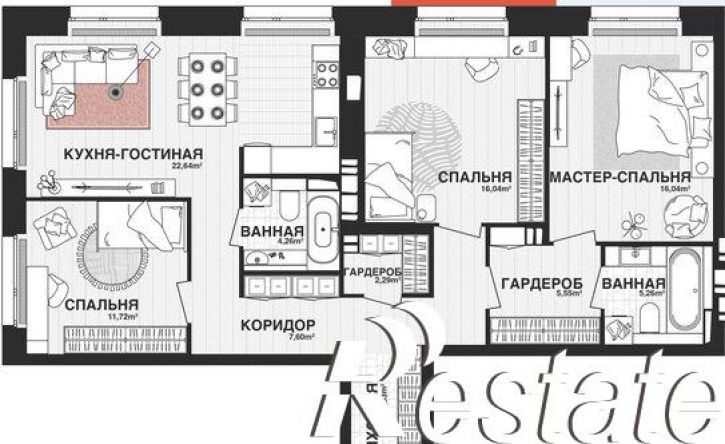 3-комн квартира в новом доме Парковый переулок, 3,  д. 3