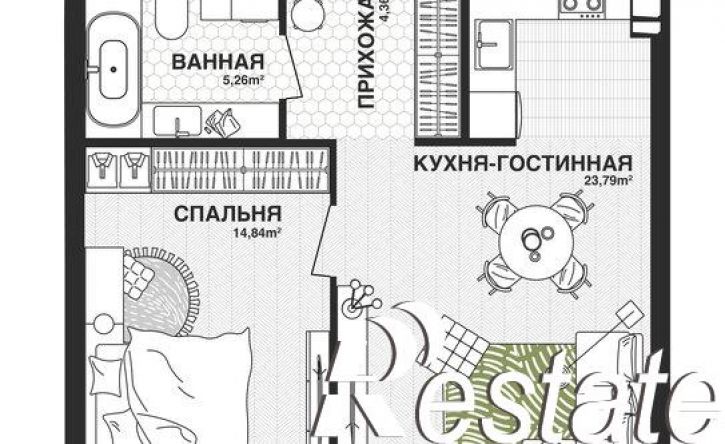 1-комн квартира в новом доме Парковый переулок, 3,  д. 3
